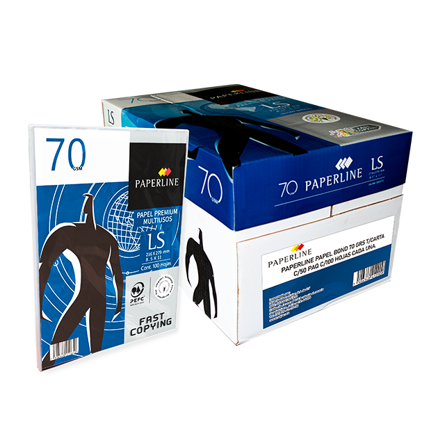 PAPERLINE PAPEL BOND 70 GRS T/CARTA CAJA C/50 C/100