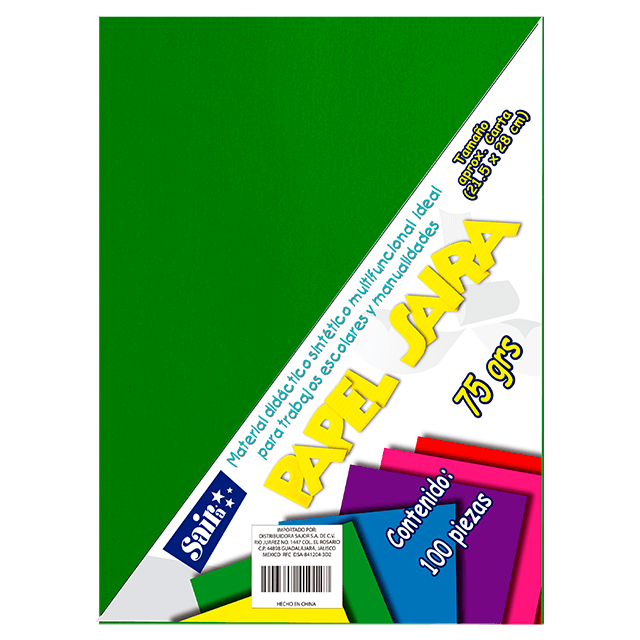 PAPEL BOND #20 VERDE BANDERA  T/C C/100