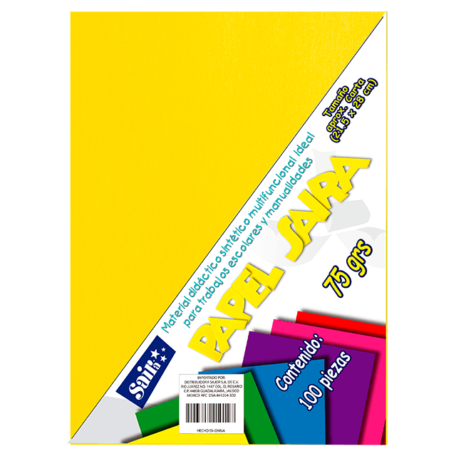 PAPEL BOND #21 AMARILLO CANARIO T/C C/100