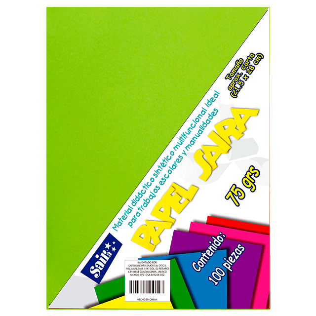 PAPEL BOND #30 VERDE LIMON T/C C/100