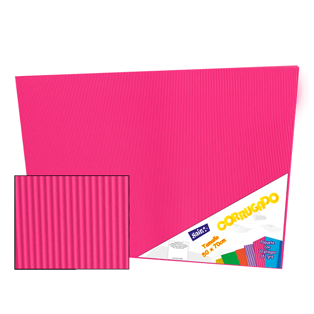 CORRUGADO 50X70 161-02 FUCSIA PQT C/10