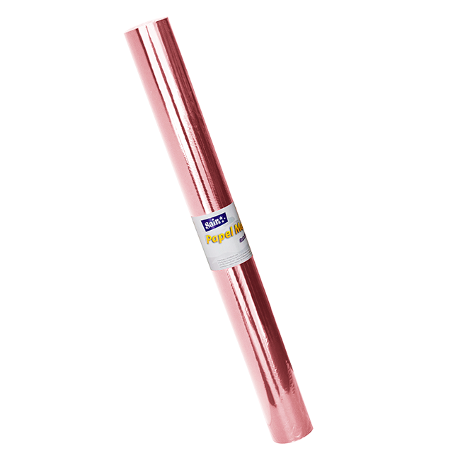 PAPEL METALICO ROLLO 60 CMS X 25 MTS ROSA CLARO