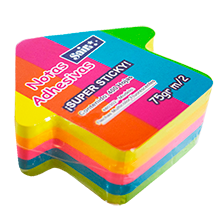 NOTAS ADHESIVAS FLECHAS MULTICOLORES FLUORESCENTES 400 HOJAS CAJA C/6 PZAS